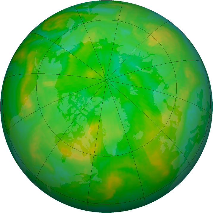 Arctic ozone map for 06 July 2004